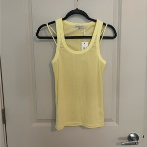 Parke & Ronen Daffodil Yellow Tank Top with Bra-style Strap